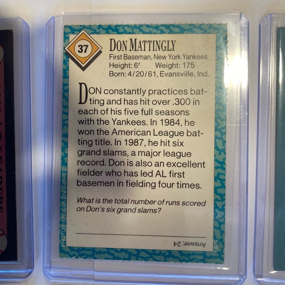 Lot of 9 Vintage 80s-90s Don Mattingly Baseball Cards New York Yankees - Picture 13 of 16